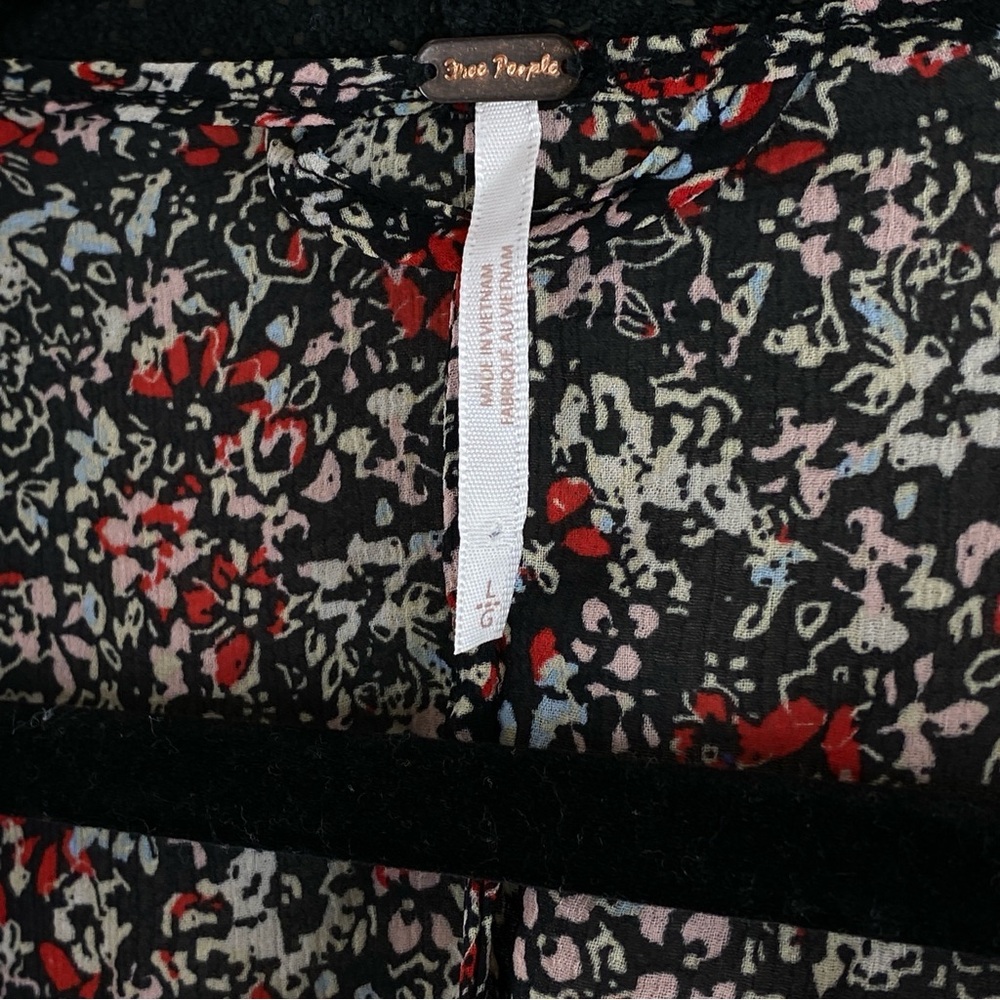 Free People Floral Blouse - Black and Red - Picture 8 of 12